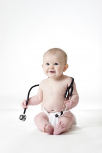 Baby with Stethoscope Large